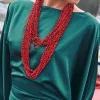 Miphai Collar Vermello Rojo Largo