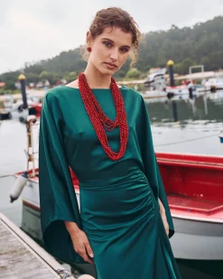Miphai Collar Vermello Rojo Largo