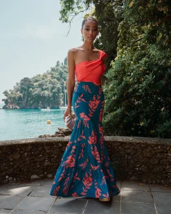 Miphai Falda Larga Martina Estampada Azul
