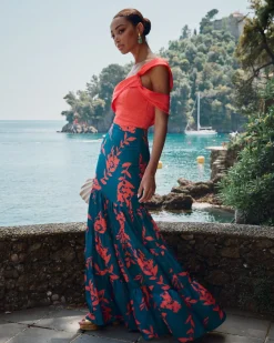 Miphai Falda Larga Martina Estampada Azul