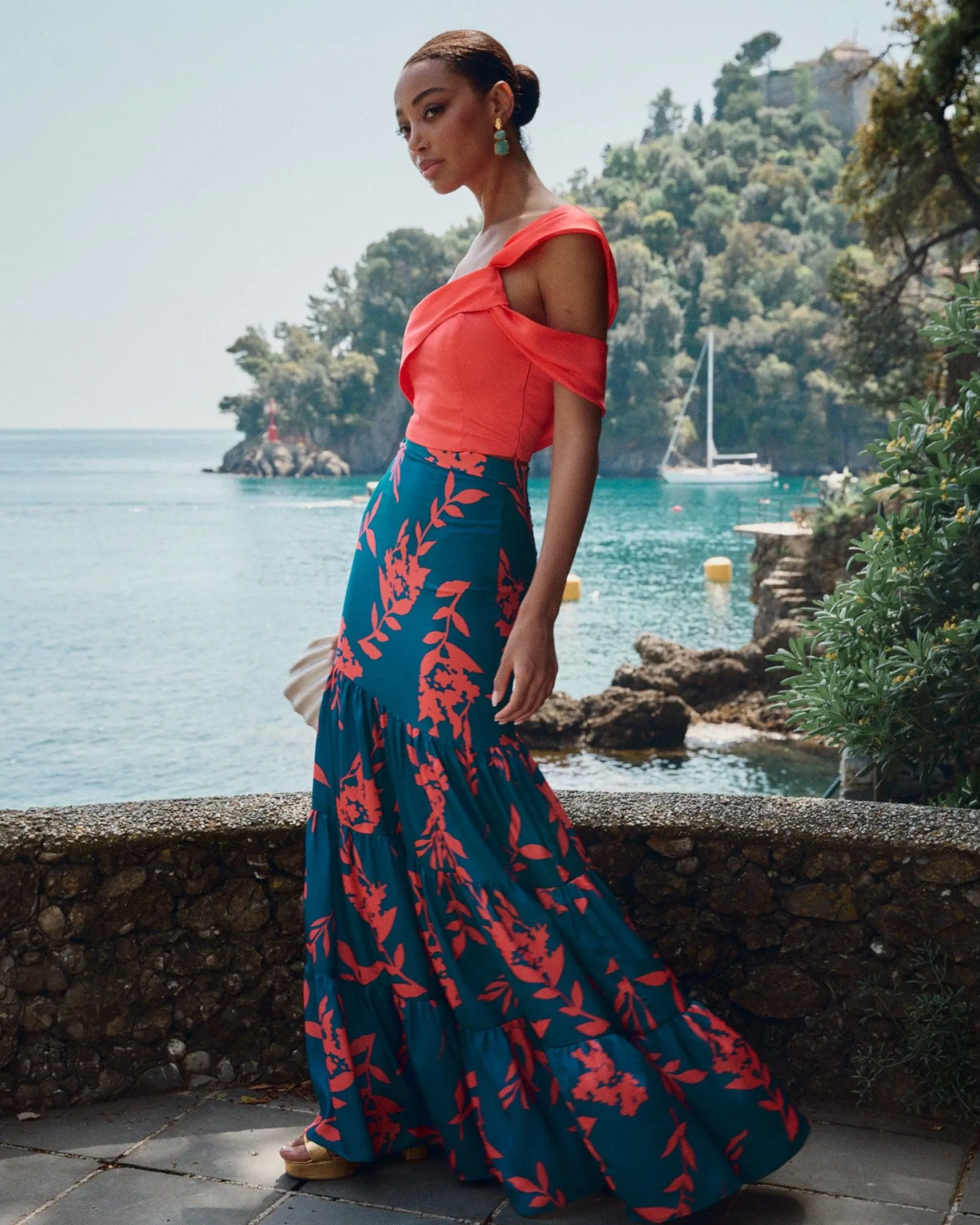 Miphai Falda Larga Martina Estampada Azul