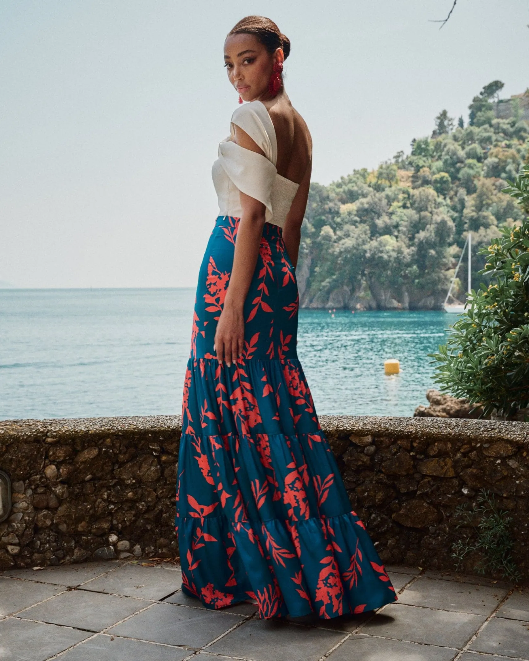 Miphai Falda Larga Martina Estampada Azul