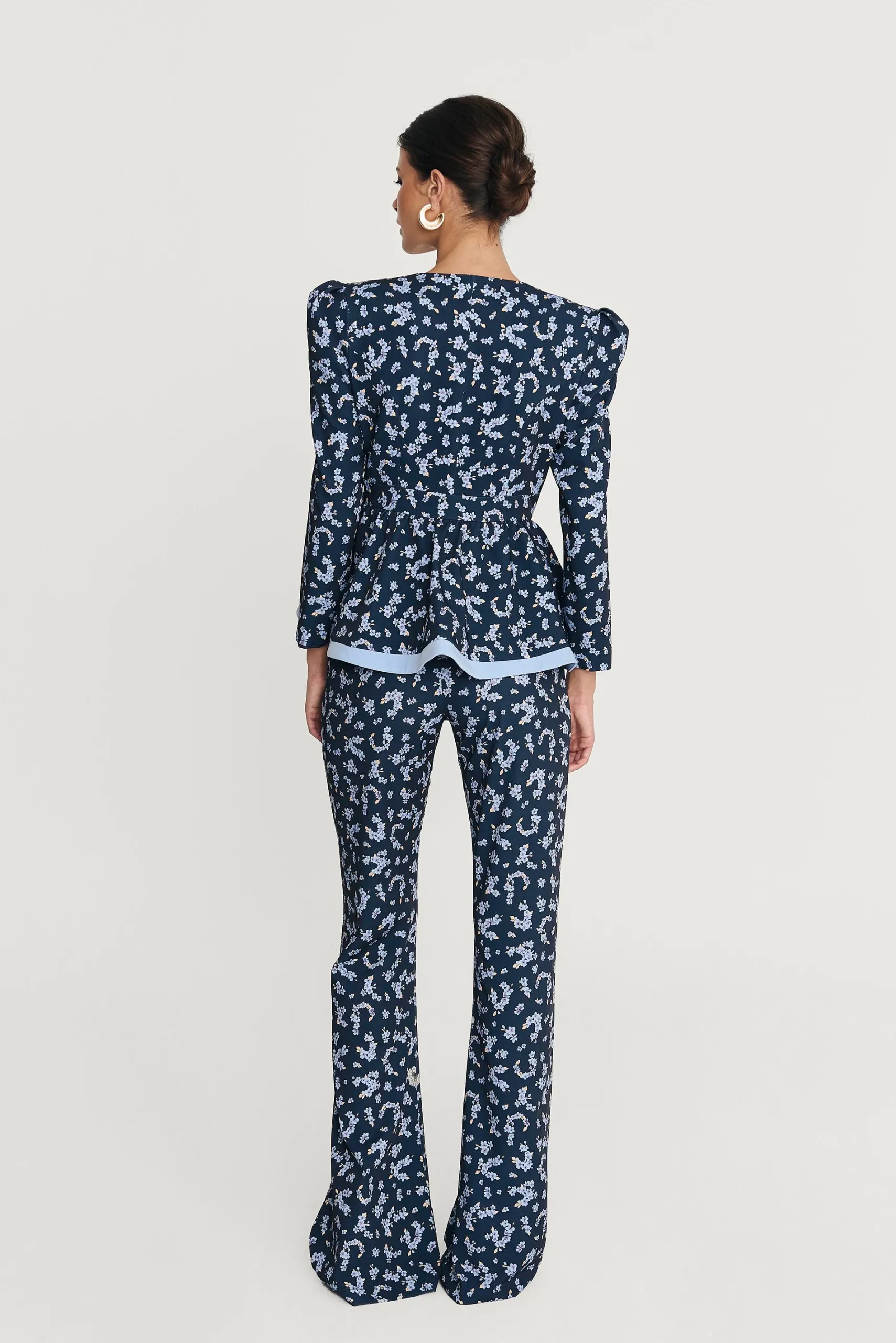 Miphai Pantalón Bristol Estampado Floral Marino
