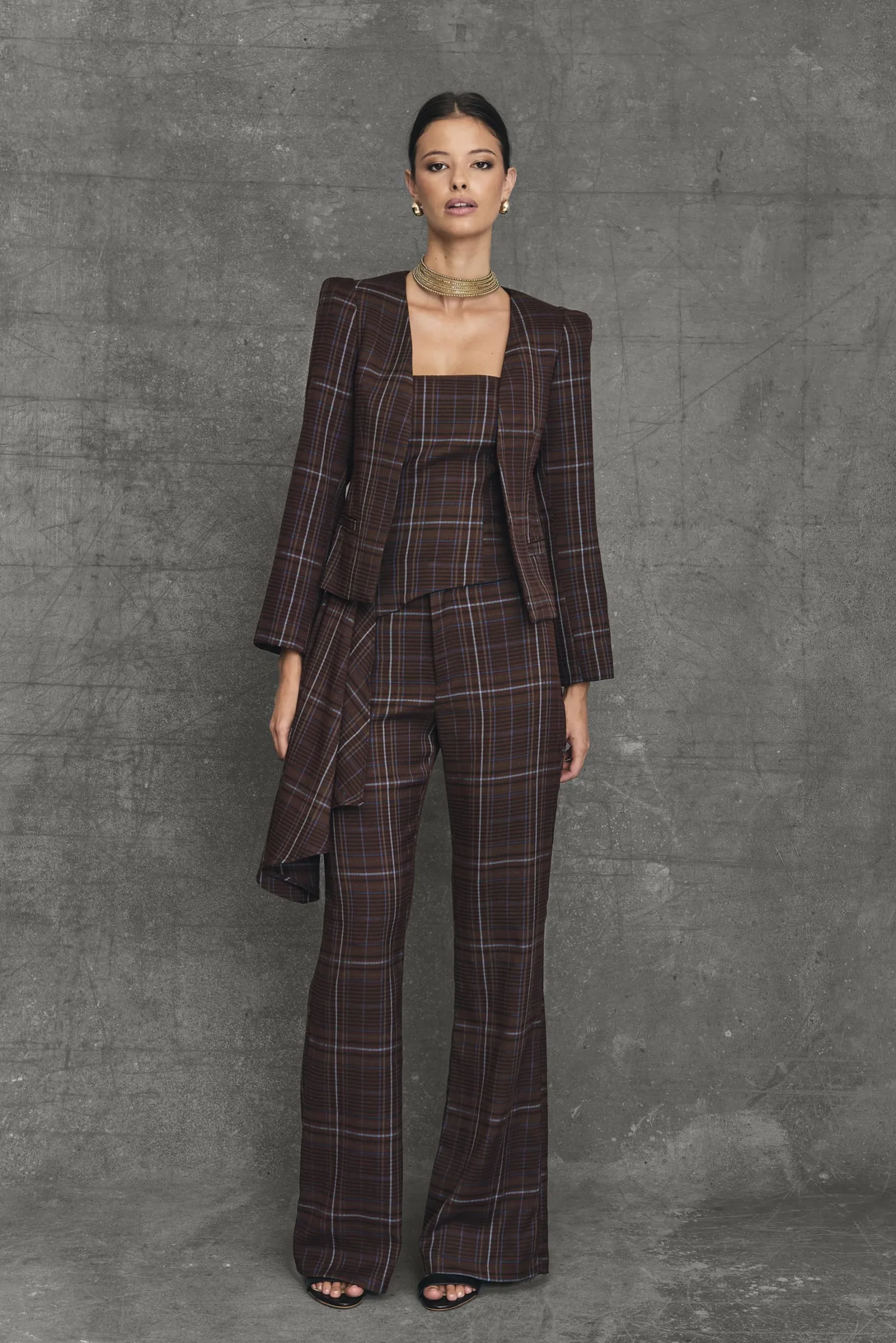 Miphai Pantalón Oxford Marrón
