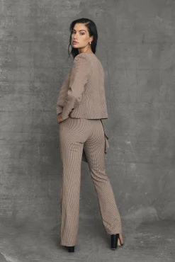 Miphai Pantalón Oxford Vichy Burdeos
