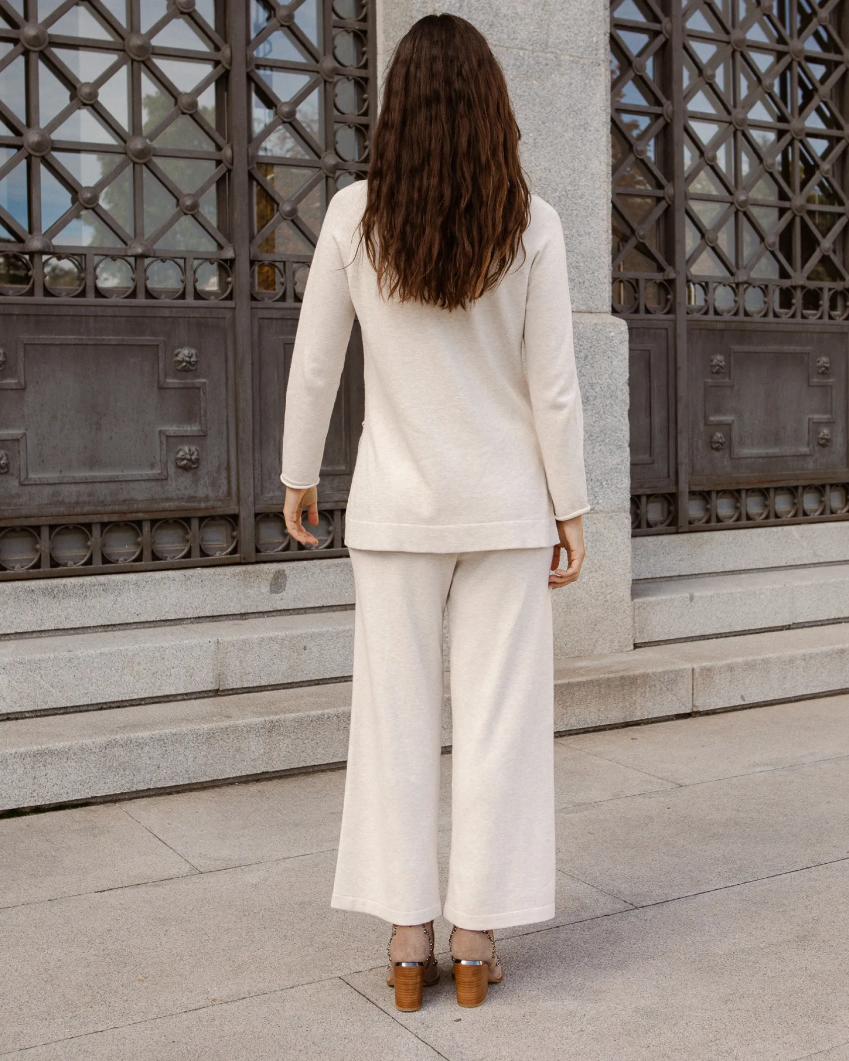 Miphai Pantalón punto Verona beige