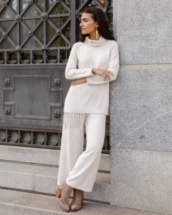 Miphai Pantalón punto Verona beige
