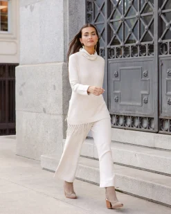 Miphai Pantalón punto Verona beige