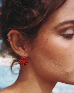 Miphai Pendientes Cíes Flor Rojo