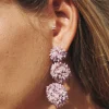 Miphai Pendientes Orballo Morado Largos