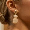Miphai Pendientes Piedra Blanco