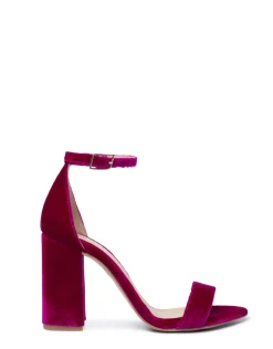 Miphai Sandalias Garbo de terciopelo fucsia