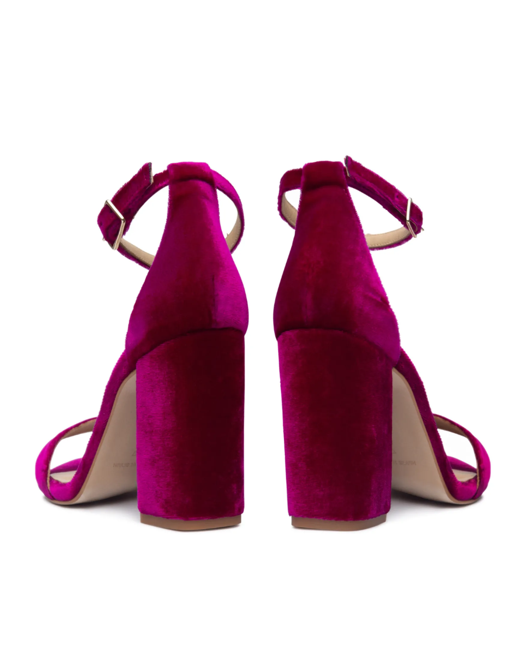 Miphai Sandalias Garbo de terciopelo fucsia