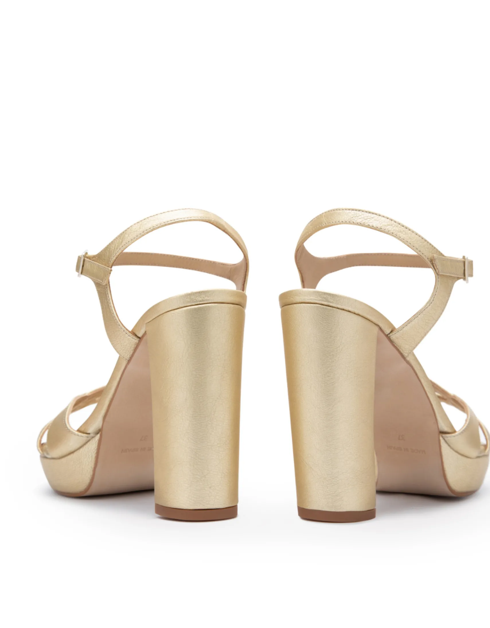 Miphai Sandalias Lauren de cuero Dorada