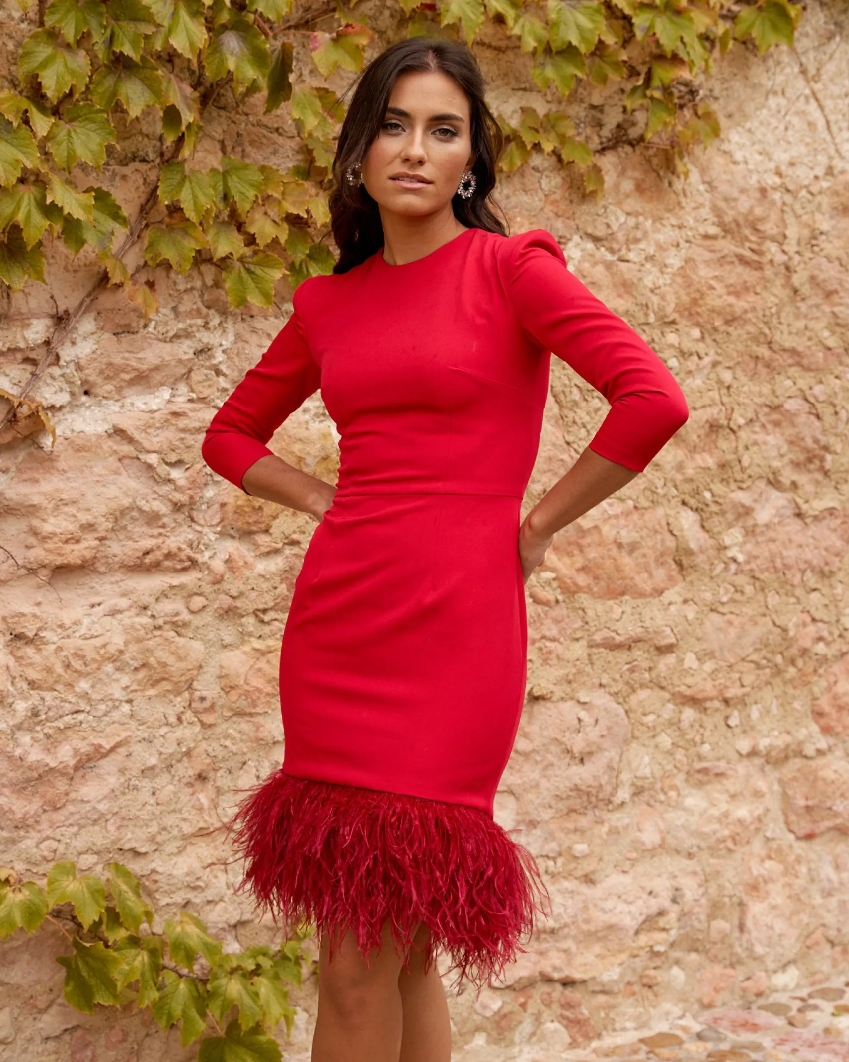 Miphai Vestido Claudine Rojo