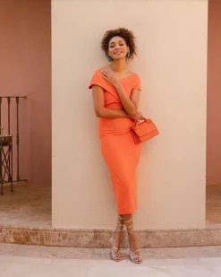 Miphai Vestido Daniela naranja
