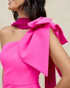 Miphai Vestido Largo Pétalo Fucsia