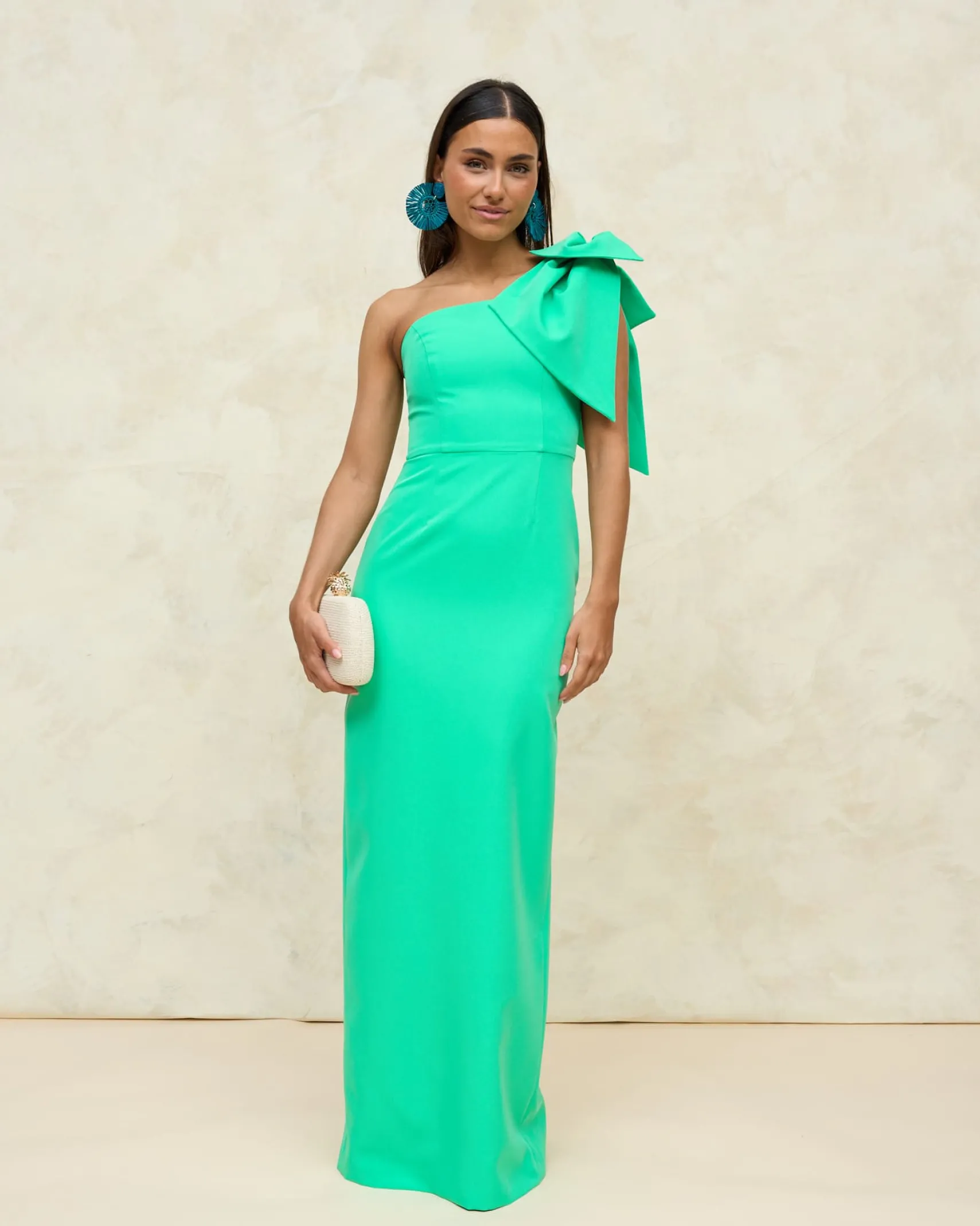 Miphai Vestido Largo Pétalo Verde