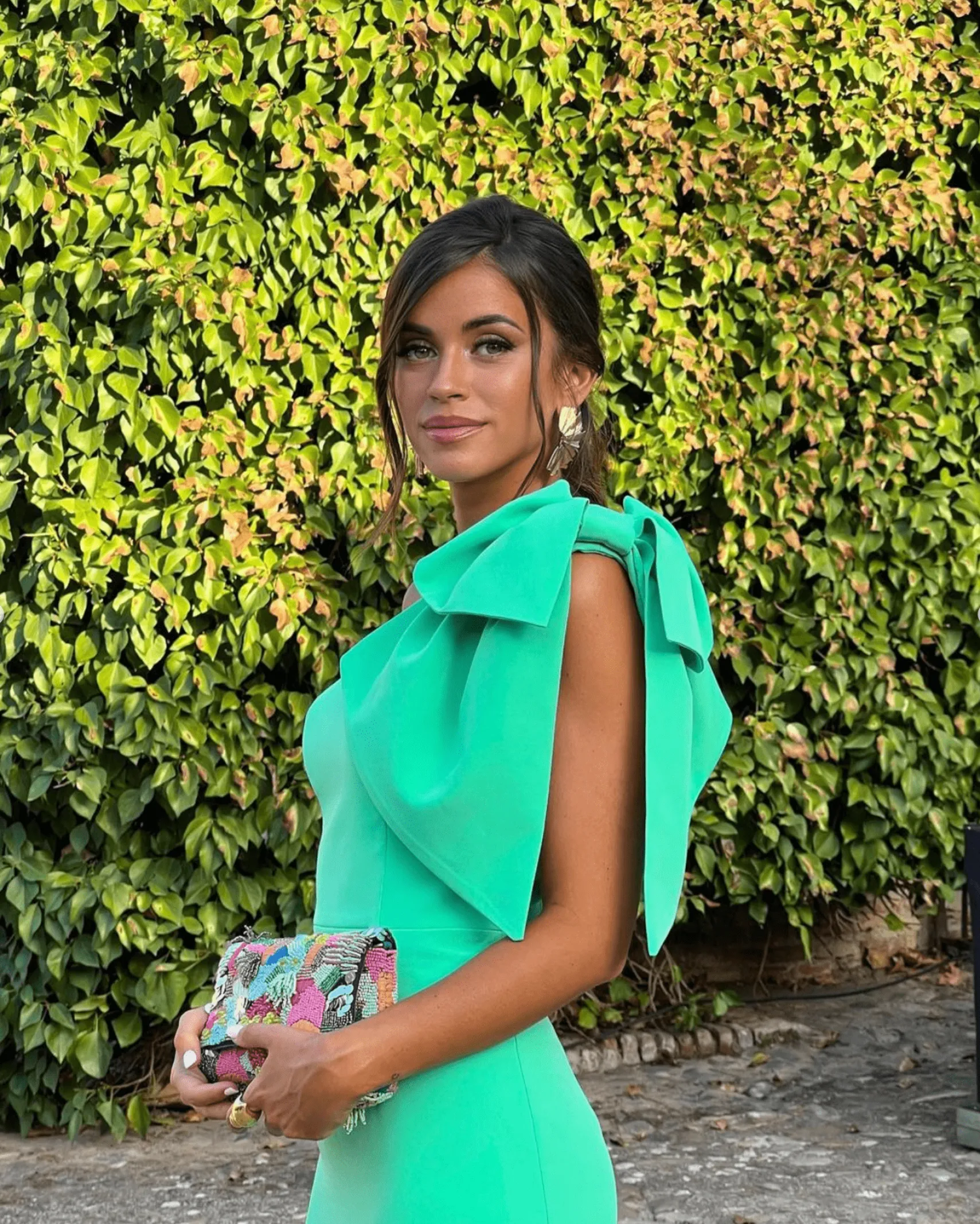Miphai Vestido Largo Pétalo Verde