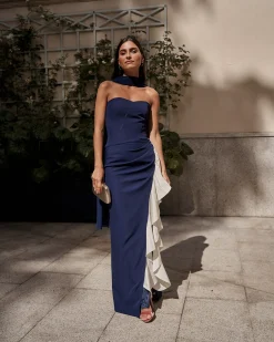 Miphai Vestido Macarena Azul Marino