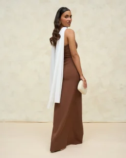 Miphai Vestido Macarena Marrón