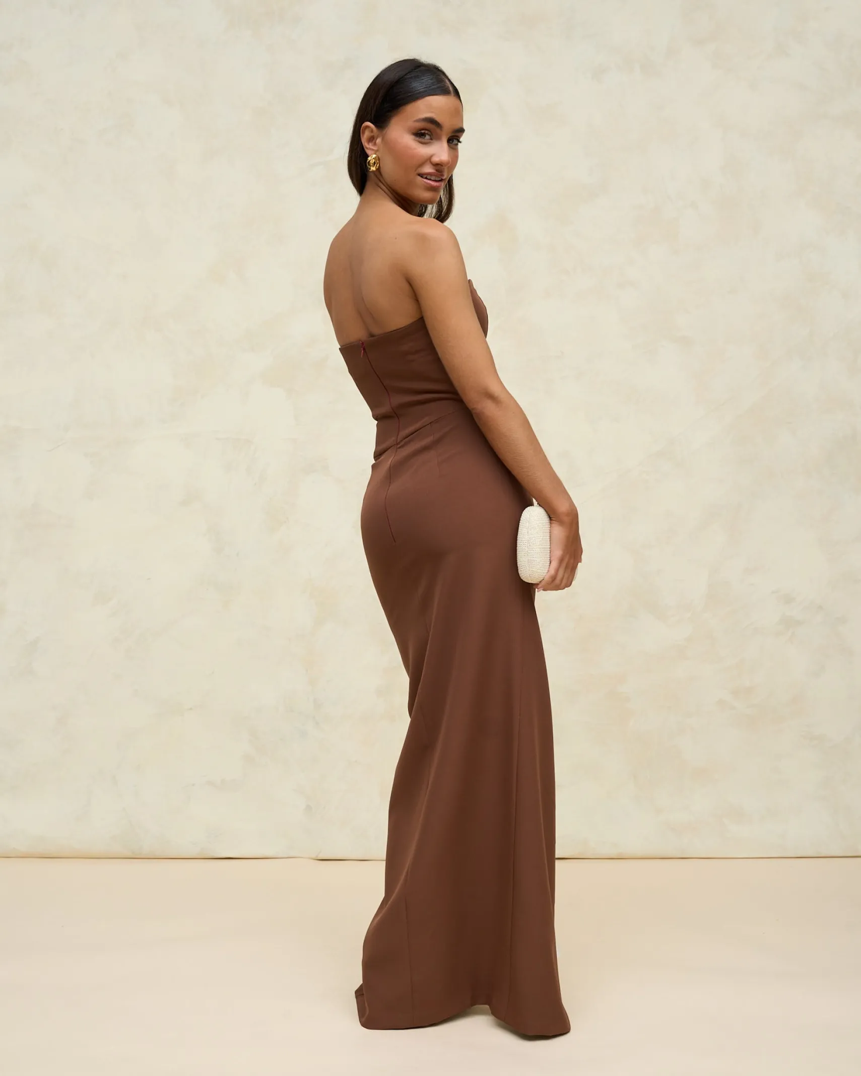 Miphai Vestido Macarena Marrón