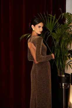 Miphai Vestido Manhattan Dorado