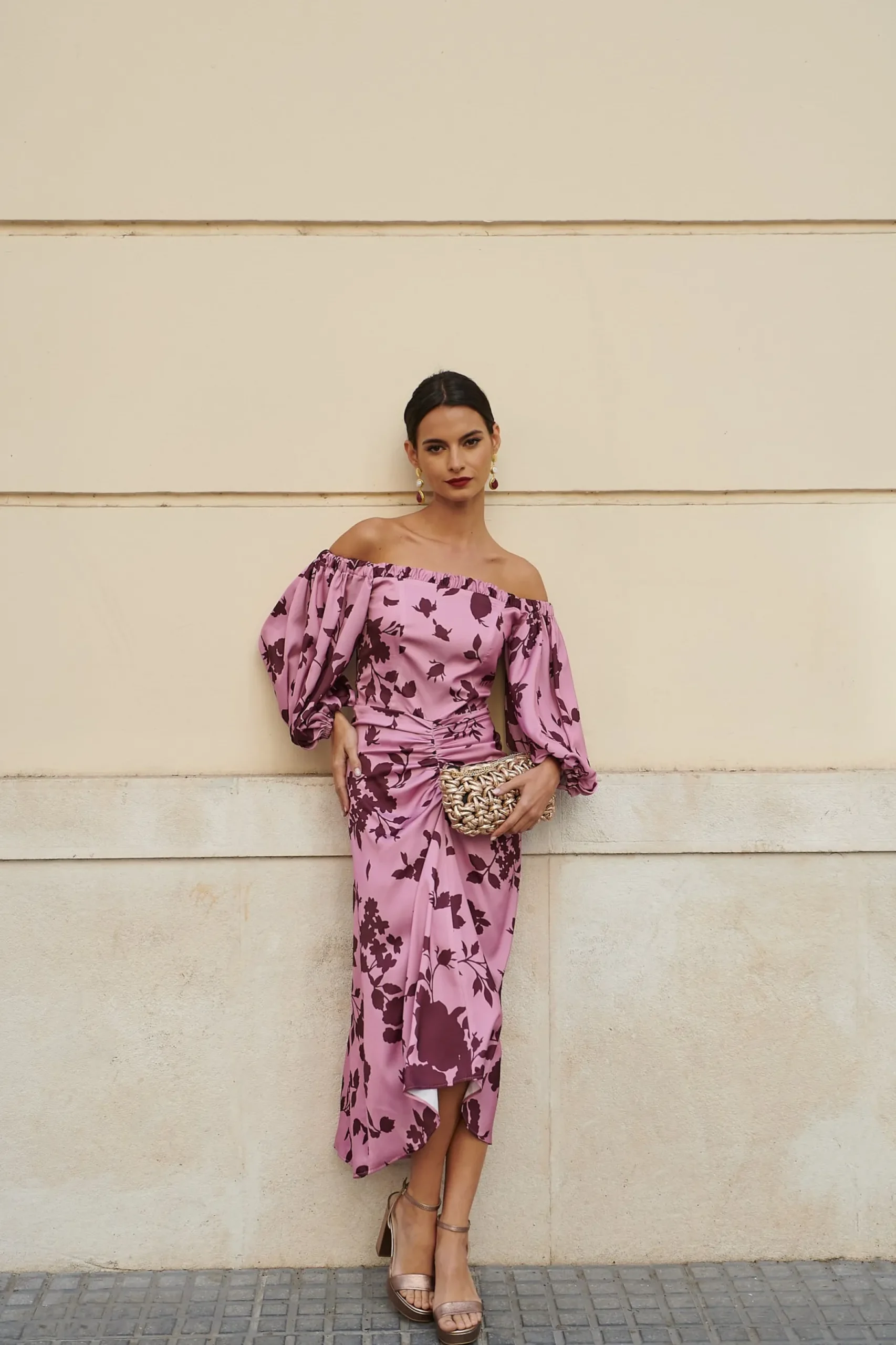 Miphai Vestido Mary Estampado Floral Rosa