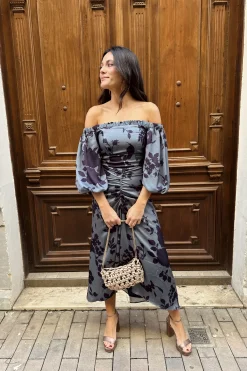 Miphai Vestido Mary Estampado Floral Gris