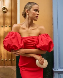 Miphai Vestido Midi Manuela Rojo