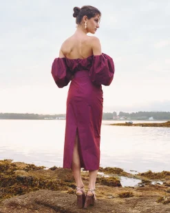 Miphai Vestido Midi Sabela Berenjena