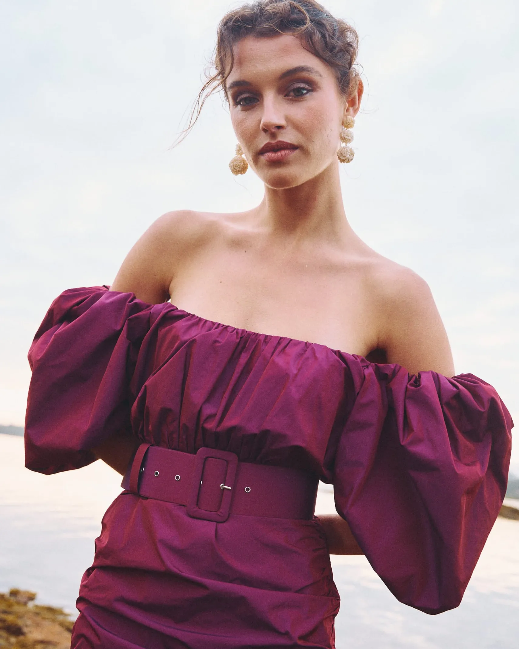 Miphai Vestido Midi Sabela Berenjena