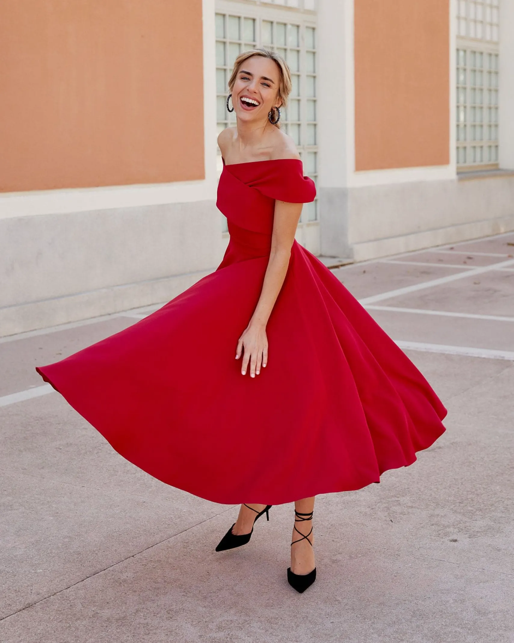 Miphai Vestido Musca Rojo