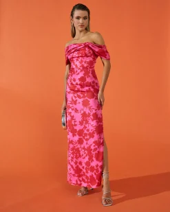 Miphai Vestido Oriana Estampado Floral Rosa