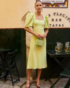 Miphai Vestido Pipa Verde Lima