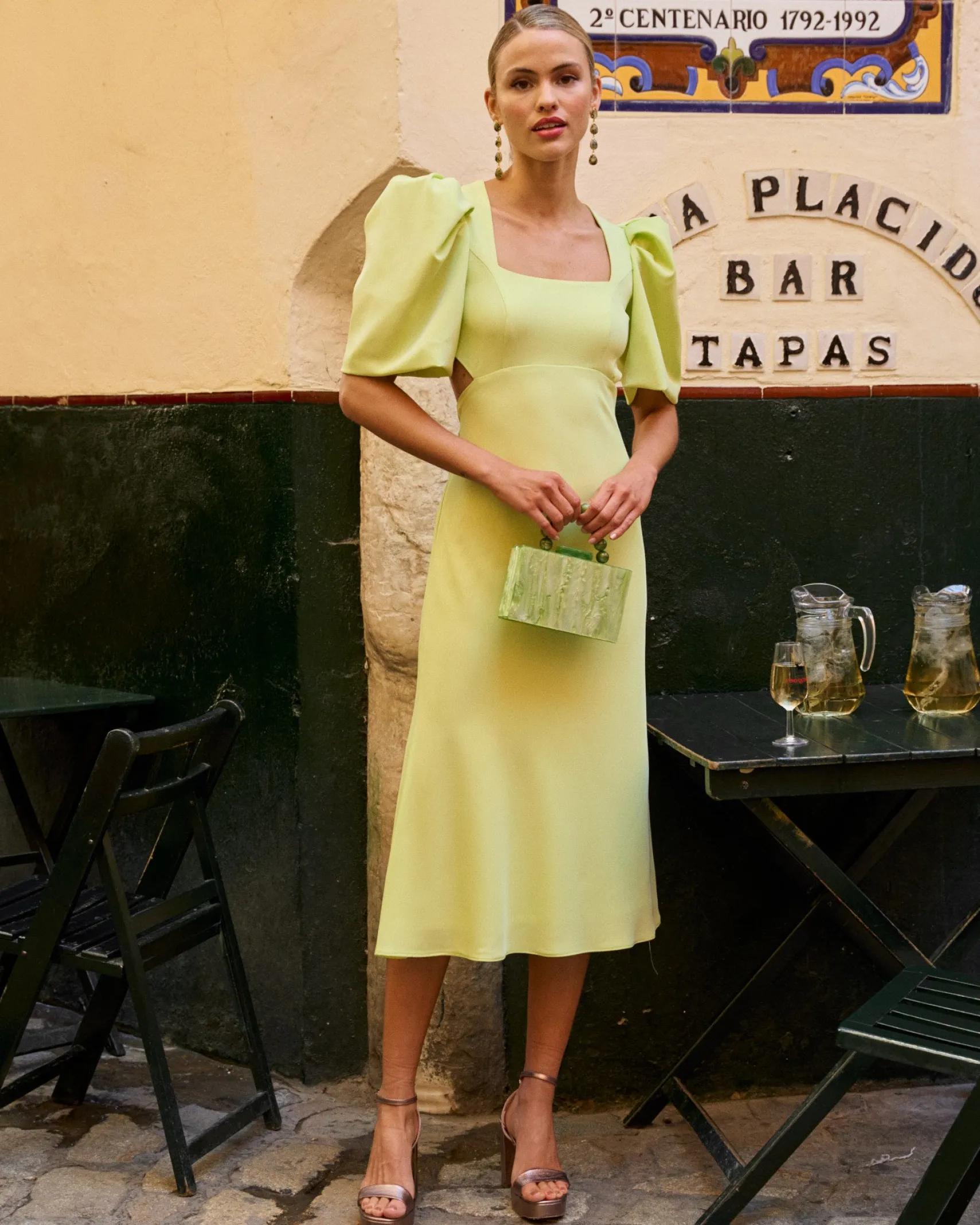 Miphai Vestido Pipa Verde Lima
