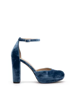 Miphai Zapatos de tacón Grace de terciopelo Azul