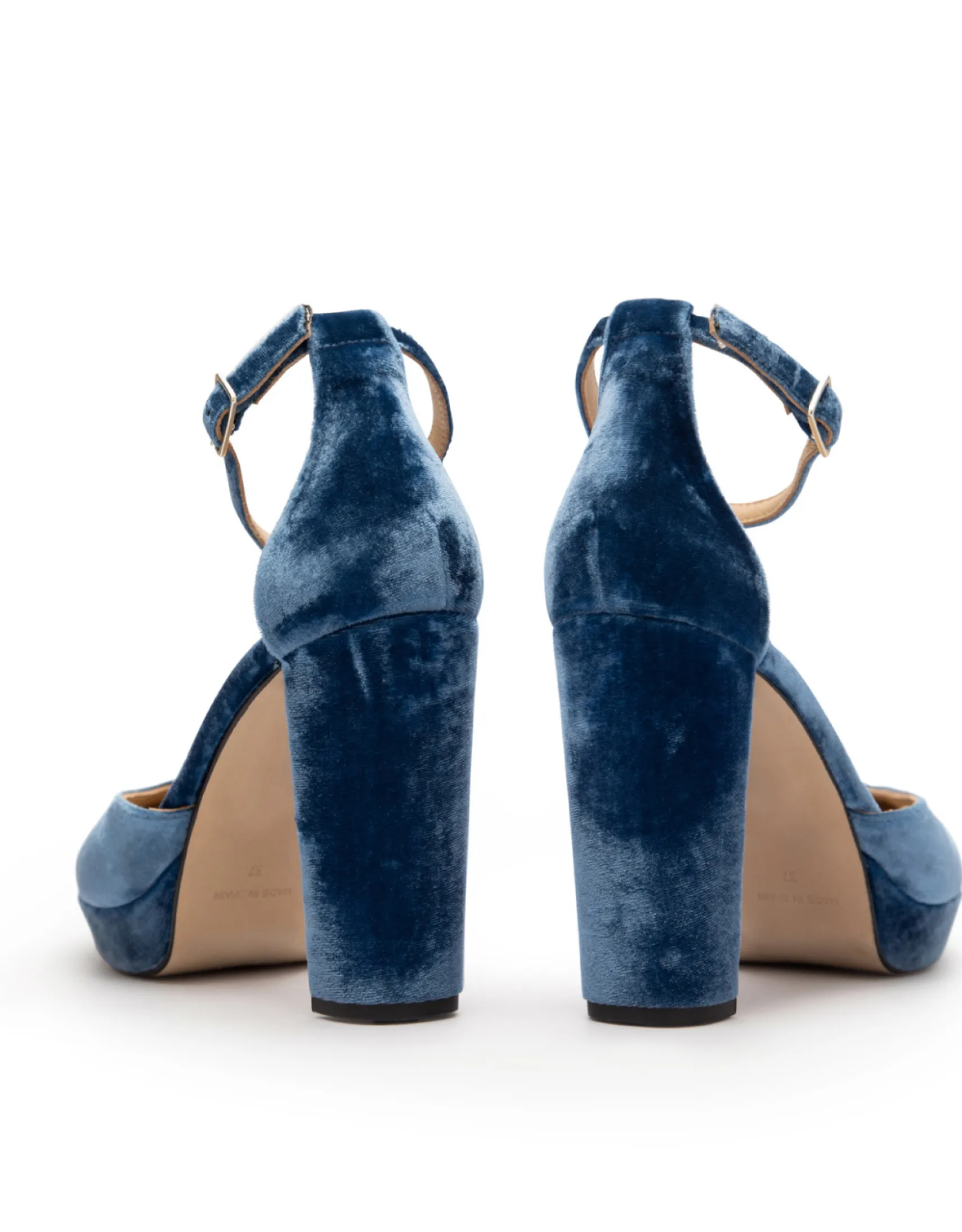 Miphai Zapatos de tacón Grace de terciopelo Azul